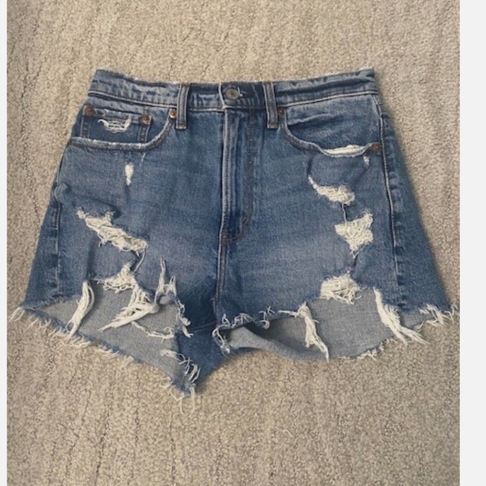 Abercrombie distressed denim shorts